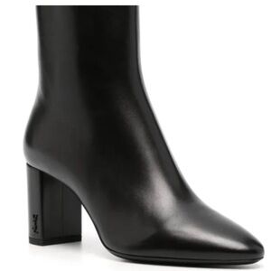 Saint Laurent YSL Women’s Black Leather Lou Ankle Boots